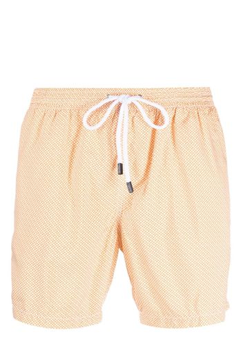 Barba all-over graphic-print swim shorts - Arancione