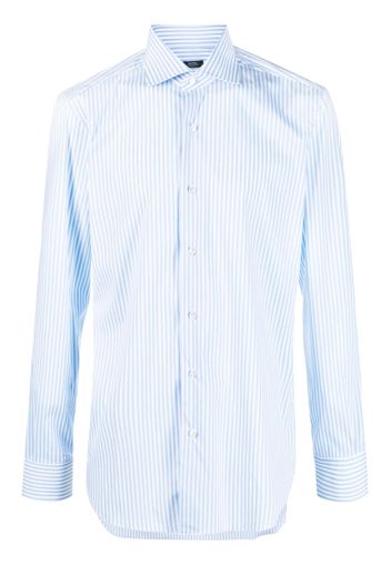 Barba vertical stripe-print stretch-cotton shirt - Blu