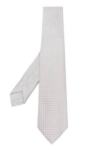 Barba embroidered silk tie - Grigio