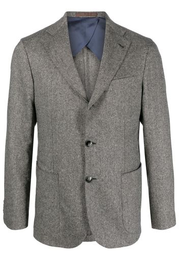 Barba mélange-effect single-breasted blazer - Grigio