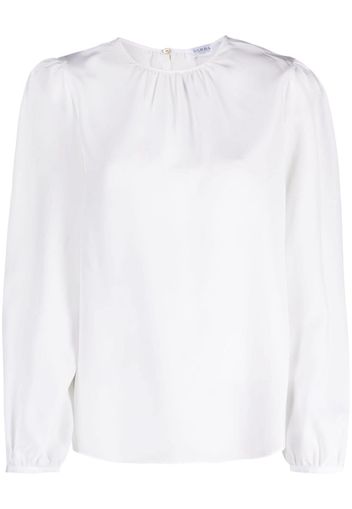 Barba crew-neck long-sleeve blouse - Bianco