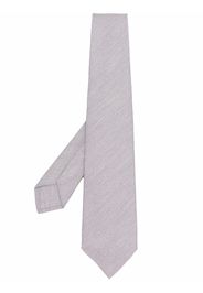 Barba block-colour silk tie - Grigio