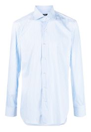 Barba vertical stripe-print stretch-cotton shirt - Blu