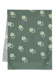 Barba graphic-print frayed scarf - Verde