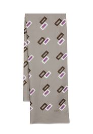 Barba graphic-print frayed scarf - Grigio