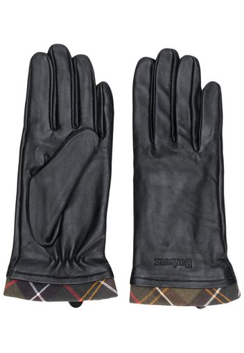 plaid-trim gloves