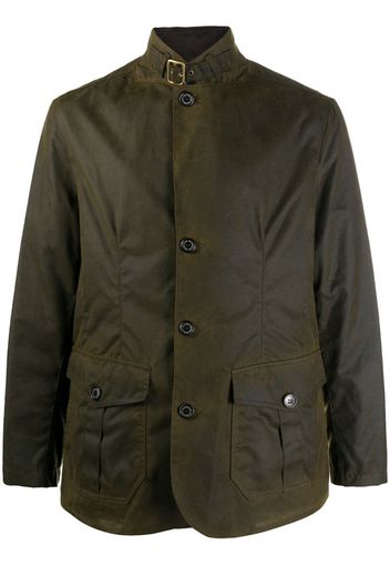 wax coated high-neck jacket