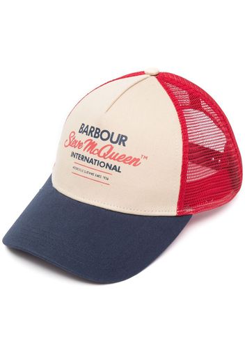 Barbour logo-print six-panel cap - Rosso