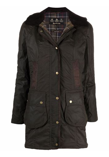 Barbour wax-coated buttoned-up coat - Verde