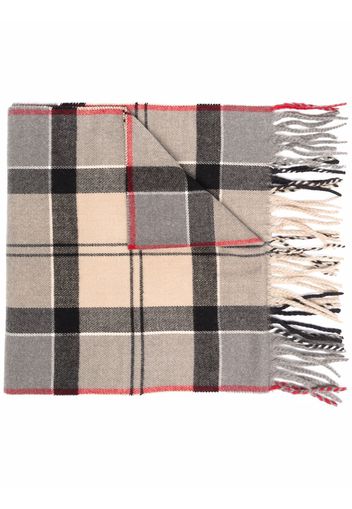 Barbour plaid-check fringed scarf - Toni neutri