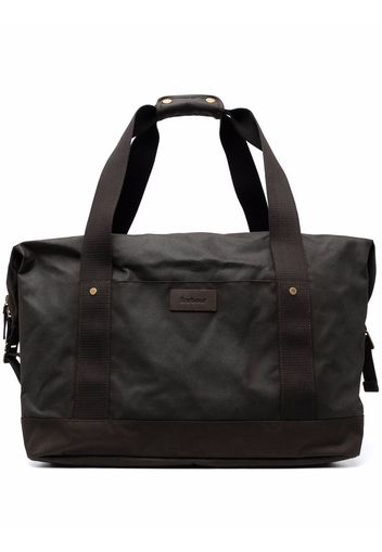 Barbour logo-patch luggage tote bag - Verde