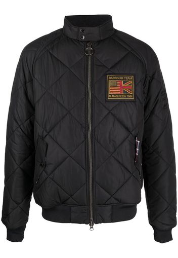 Barbour logo-patch quilted jacket - Nero