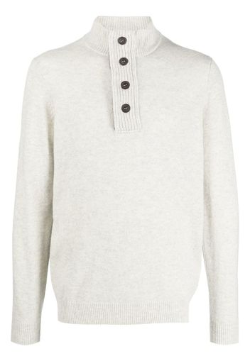 Barbour button-plack detail knit jumper - Grigio