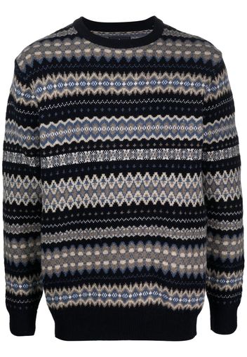 Barbour patterned intarsia-knit jumper - Blu