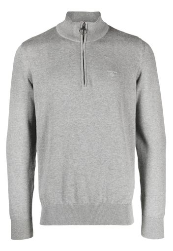 Barbour embroidered-logo high-neck jumper - Grigio