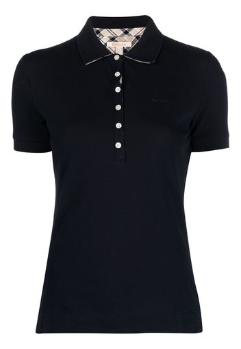 Barbour embroidered-logo short-sleeve polo top - Blu