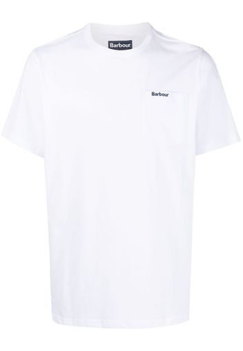 Barbour logo-print chest-pocket T-shirt - Bianco