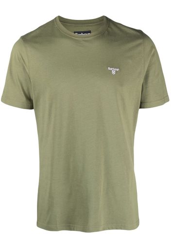 Barbour logo-embroidered cotton T-shirt - Verde