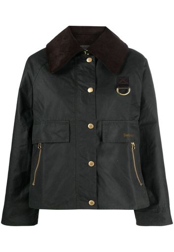 Barbour logo-embroidered oversized jacket - Verde