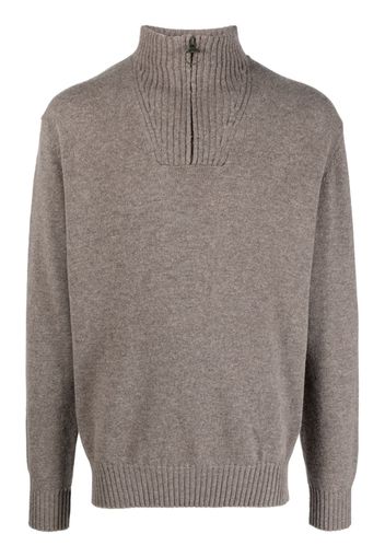 Barbour half-zip wool jumper - Marrone