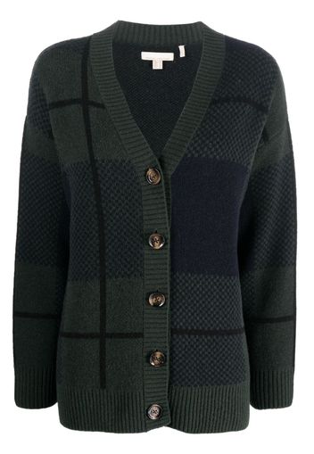 Barbour Marie checked V-neck cardigan - Blu