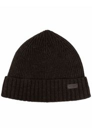 Barbour logo-patch knitted beanie - Verde