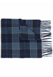 Barbour tartan-print knitted scarf - Blu