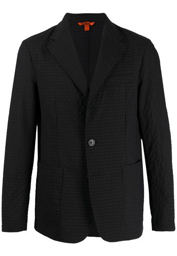 textured gingham check blazer