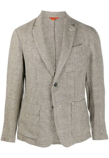 houndstooth single breasted blazer