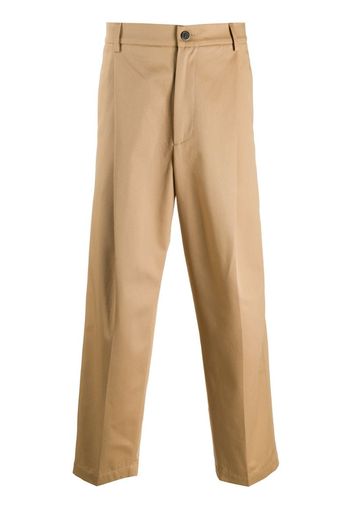 high-waisted straight leg trousers