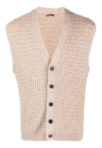 Barena wool V-neck button-up vest - Toni neutri