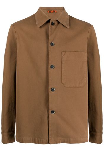 Barena spread-collar cotton shirt jacket - Marrone