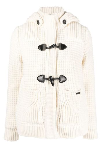 Bark B Rules chunky knitted hooded jacket - Bianco