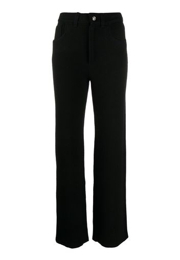 high-waisted knitted trousers