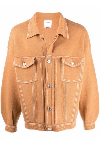 Barrie oversized cashmere jacket - Marrone