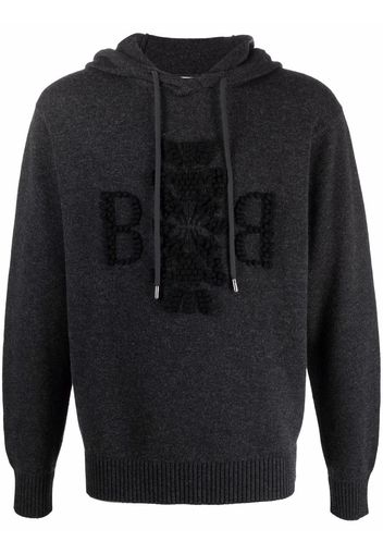 Barrie jacquard-logo motif hoodie - Grigio