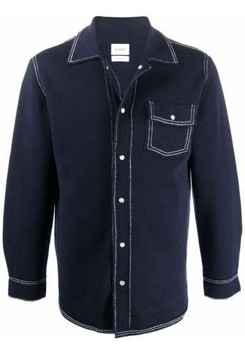 Barrie flap-pocket cashmere overshirt - Blu