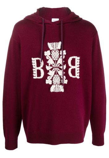 Barrie jacquard-logo motif hoodie - Rosso