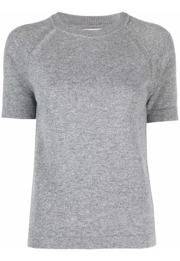 Barrie short-sleeved cashmere top - Grigio