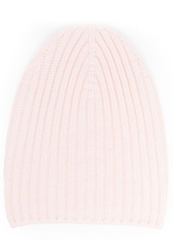 Barrie ribbed-knit cashmere beanie - Rosa