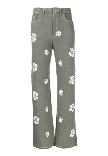 Barrie Pantaloni con dettaglio a fiori - Verde
