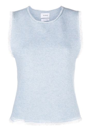 Barrie Top con bordi sfrangiati - Blu