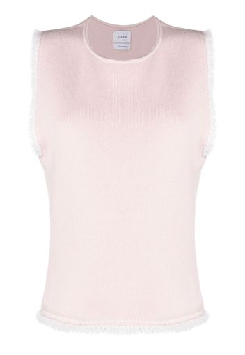 Barrie Top con bordi sfrangiati - Rosa