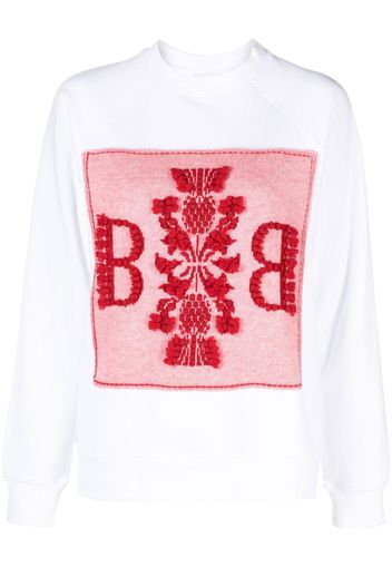 Barrie embroidered panelled sweatshirt - Bianco