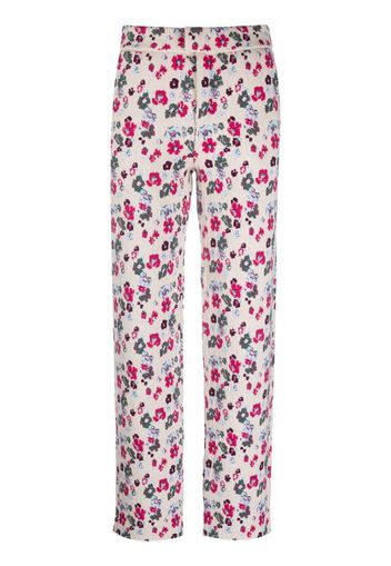 Barrie floral-jacquard straight-leg trousers - Toni neutri