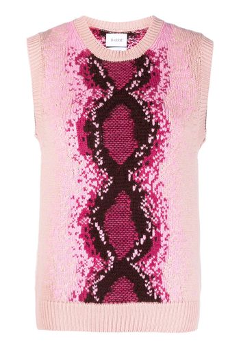 Barrie python intarsia-knit vest - Rosa