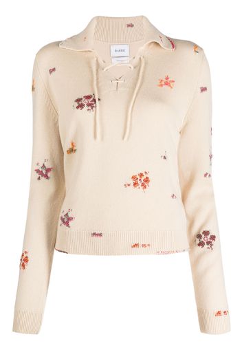 Barrie floral-pattern lace-up jumper - Toni neutri