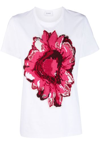 Barrie floral-motif patch cashmere T-shirt - Bianco