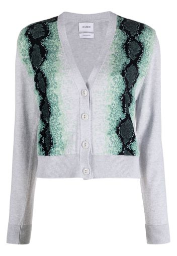 Barrie python-motif V-neck cardigan - Grigio