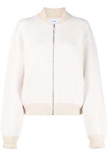 Barrie chevron-knit zip-fastening bomber jacket - Toni neutri